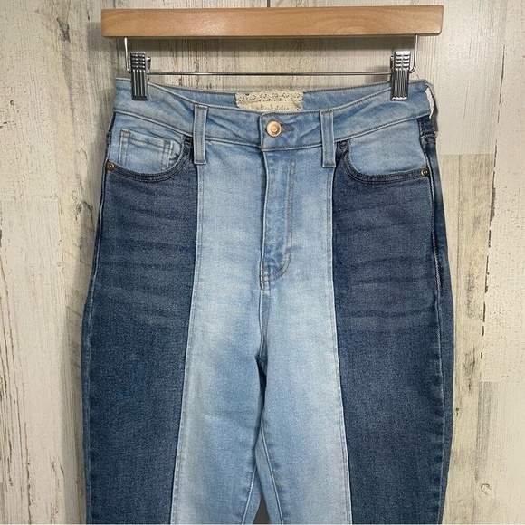 Altar'd State Blue Two-Tone Flare Jeans - Picture 6 of 11